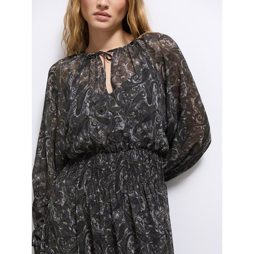 Mohito - Szyfonowa sukienka maxi we wzory - zielony Mohito 38 Mohito