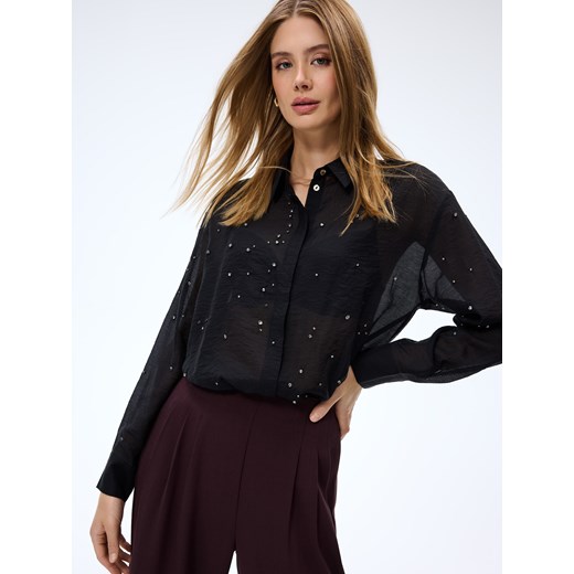 Mohito - Czarna koszula z lyocellem - czarny Mohito 44 Mohito