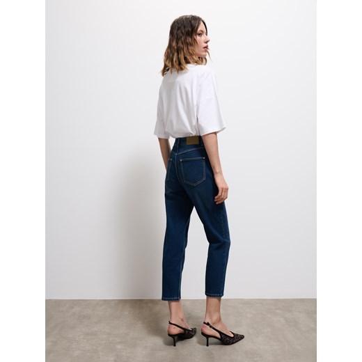 Mohito - Jeansy mom slim petite - granatowy ze sklepu Mohito w kategorii Jeansy damskie - zdjęcie 185927037