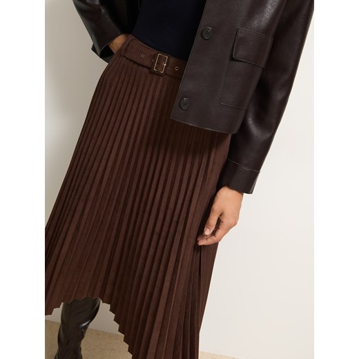Mohito - Plisowana brązowa spódnica midi - brązowy Mohito 34 Mohito