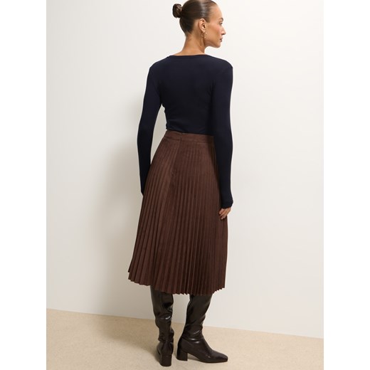 Mohito - Plisowana brązowa spódnica midi - brązowy Mohito 42 Mohito