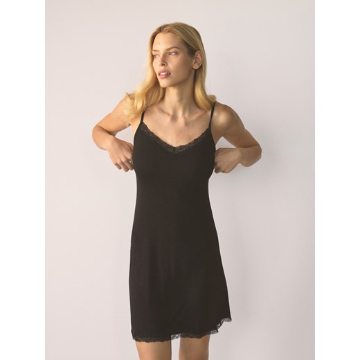 Reserved - Wiskozowa koszula nocna - czarny Reserved L Reserved