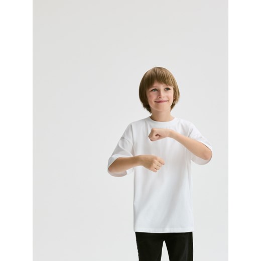 Reserved - Bawełniany t-shirt 2 pack - biały ze sklepu Reserved w kategorii T-shirty chłopięce - zdjęcie 185928127