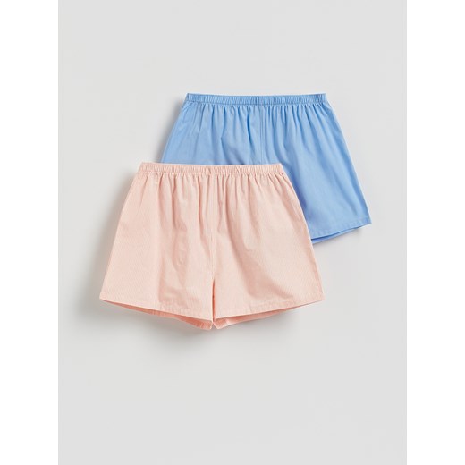 Reserved - Szorty piżamowe 2 pack - pomarańczowy ze sklepu Reserved w kategorii Piżamy damskie - zdjęcie 185928455