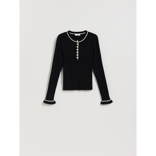 Reserved - Sweter w prążek - czarny Reserved L Reserved