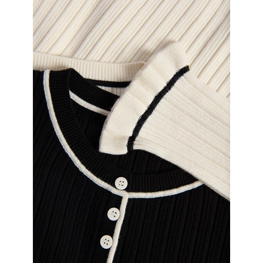 Reserved - Sweter w prążek - czarny Reserved L Reserved