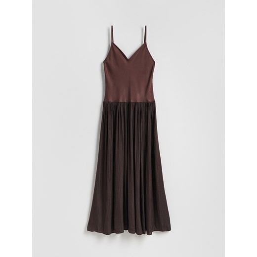 Reserved - Sukienka maxi - ciemnobrązowy ze sklepu Reserved w kategorii Sukienki - zdjęcie 185929096