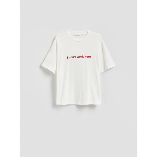 Reserved - Bawełniany t-shirt - biały Reserved S Reserved