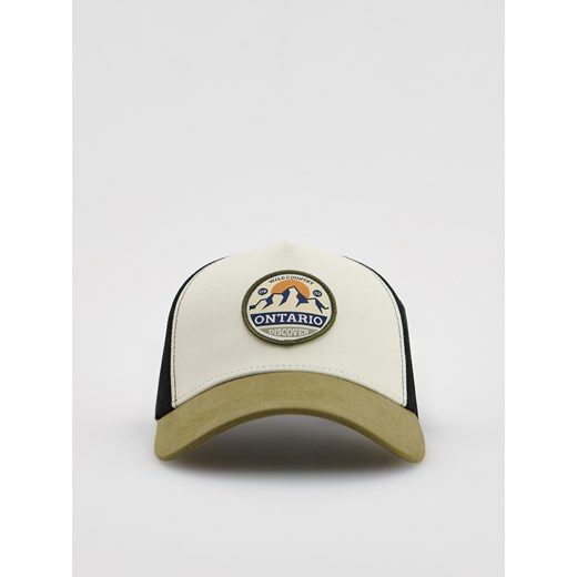 Reserved - Czapka trucker z naszywką - oliwkowy Reserved ONE SIZE Reserved okazja