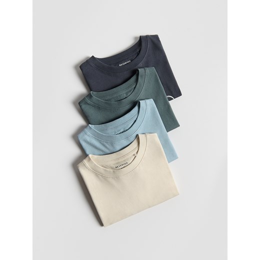 Reserved - Bawełniany T-shirt 4 pack - jasnoniebieski ze sklepu Reserved w kategorii T-shirty chłopięce - zdjęcie 185929709