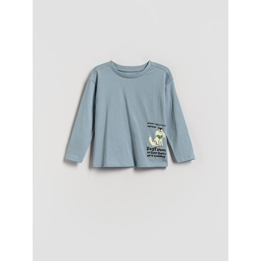 Reserved - Bawełniany longsleeve - niebieski ze sklepu Reserved w kategorii T-shirty chłopięce - zdjęcie 185929727