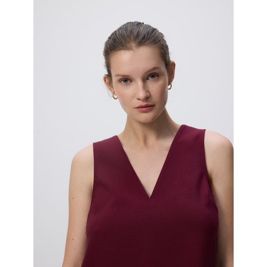 Reserved - Sukienka mini z falbaną - bordowy ze sklepu Reserved w kategorii Sukienki - zdjęcie 185929735