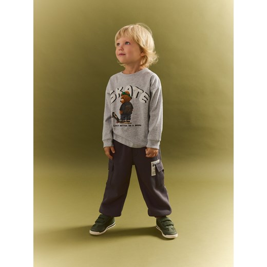 Reserved - Longsleeve z nadrukiem - ciemnoszary ze sklepu Reserved w kategorii T-shirty chłopięce - zdjęcie 185929878