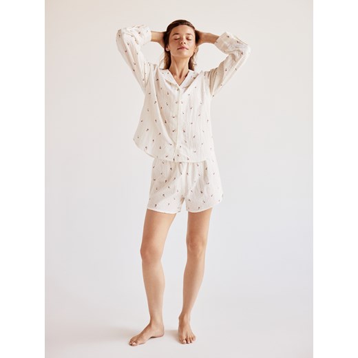 Reserved - Dwuczęściowa piżama - złamana biel ze sklepu Reserved w kategorii Piżamy damskie - zdjęcie 185930067