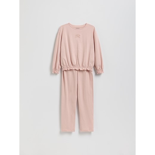 Reserved - Strukturalna piżama - brudny róż ze sklepu Reserved w kategorii Piżamy dziecięce - zdjęcie 185930659
