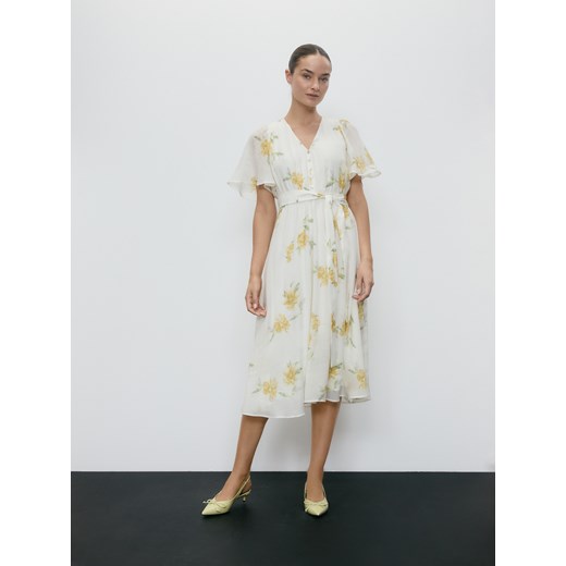 Reserved - Wzorzysta sukienka midi - wielobarwny ze sklepu Reserved w kategorii Sukienki - zdjęcie 185931548