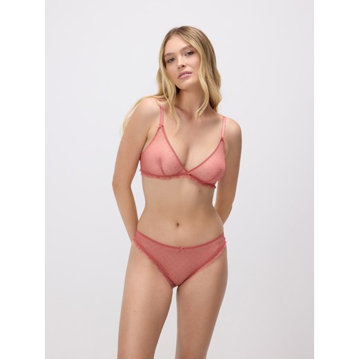 Reserved - Siateczkowy biustonosz - burgundowy Reserved M Reserved promocja