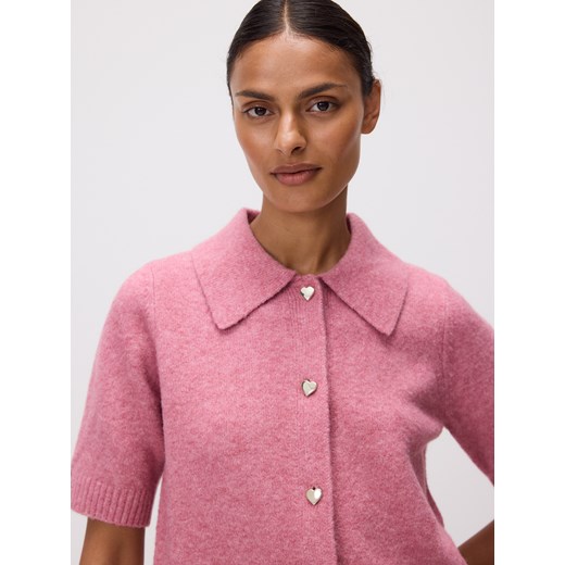 Reserved - Kardigan z ozdobnymi guzikami - różowy ze sklepu Reserved w kategorii Swetry damskie - zdjęcie 185931786