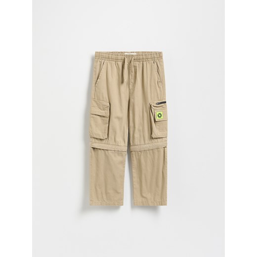Reserved - Bawełniane spodnie 2w1 - beżowy ze sklepu Reserved w kategorii Spodnie chłopięce - zdjęcie 185932118