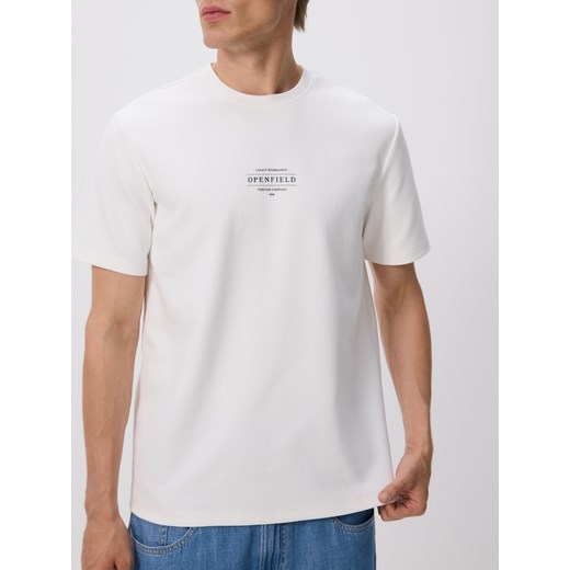 Reserved - T-shirt comfort z nadrukiem - złamana biel Reserved XXL Reserved