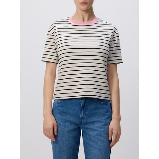 Reserved - T-shirt w paski - granatowy Reserved S Reserved