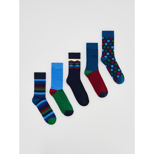 Reserved - 5 pack skarpet - niebieski ze sklepu Reserved w kategorii Skarpetki męskie - zdjęcie 185932507