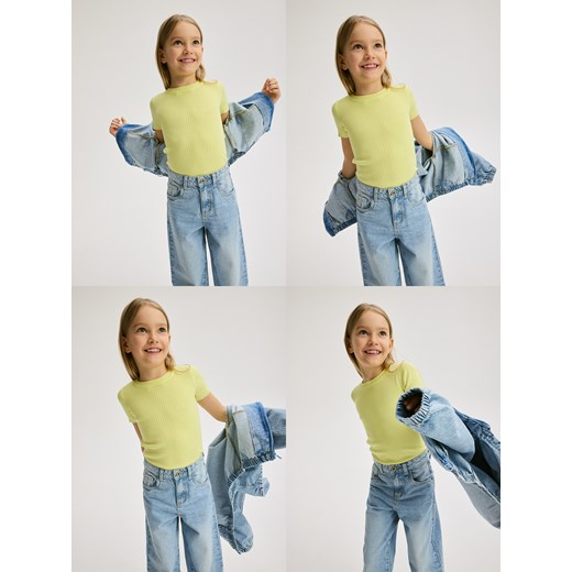 Reserved - Sweter z krótkim rękawem - żółty ze sklepu Reserved w kategorii Swetry dziewczęce - zdjęcie 185932569