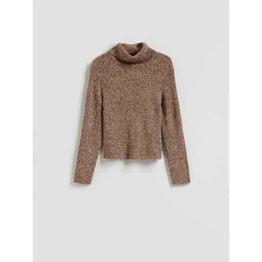Reserved - Sweter z golfem - brązowy Reserved S Reserved