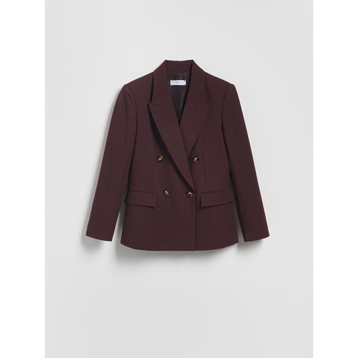 Reserved - Dwurzędowa marynarka - burgundowy ze sklepu Reserved w kategorii Marynarki damskie - zdjęcie 185934107