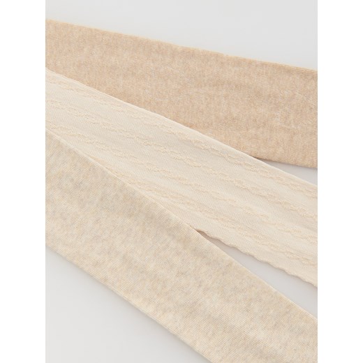 Reserved - Bawełniane rajstopy 3 pack - kremowy Reserved 110/116 (4-6 lat) Reserved