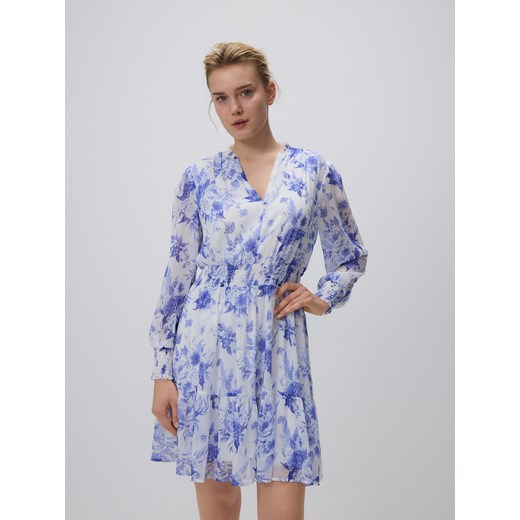 Reserved - Wzorzysta sukienka mini - złamana biel ze sklepu Reserved w kategorii Sukienki - zdjęcie 185934555