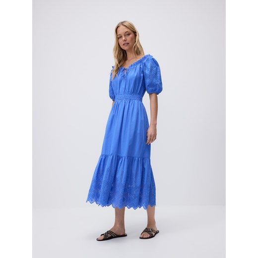 Reserved - Sukienka z ażurowymi wstawkami - jasnoniebieski ze sklepu Reserved w kategorii Sukienki - zdjęcie 185934596