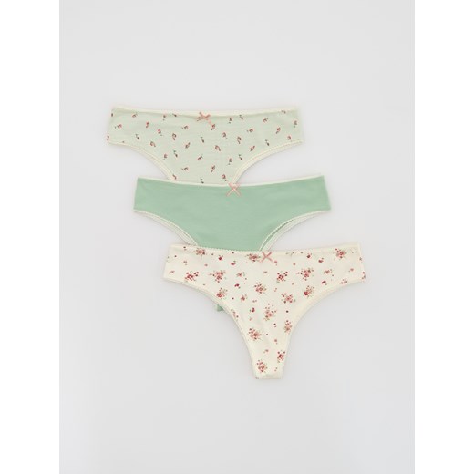 Reserved - Majtki typu brazyliany 3 pack - jasnozielony ze sklepu Reserved w kategorii Majtki damskie - zdjęcie 185934757