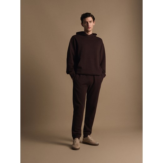 Reserved - Bawełniane spodnie dresowe - ciemnobrązowy Reserved L Reserved