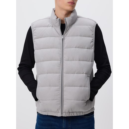 Reserved - Pikowana kamizelka ze stójką - jasnoszary ze sklepu Reserved w kategorii Kamizelki męskie - zdjęcie 185935137