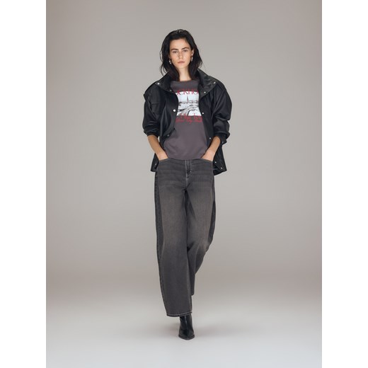 Reserved - T-shirt z nadrukiem - ciemnoszary ze sklepu Reserved w kategorii Bluzki damskie - zdjęcie 185935178
