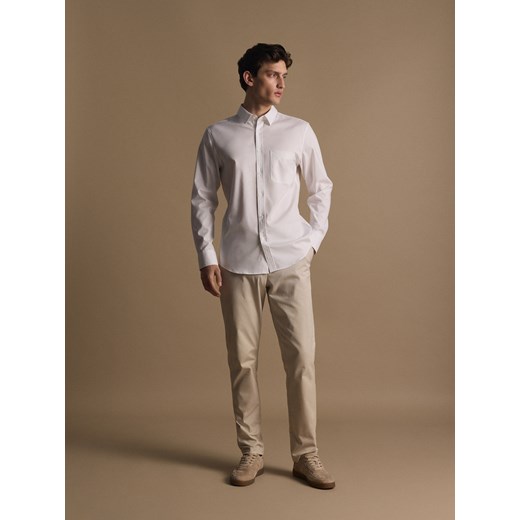Reserved - Bawełniana koszula slim fit - biały ze sklepu Reserved w kategorii Koszule męskie - zdjęcie 185935778