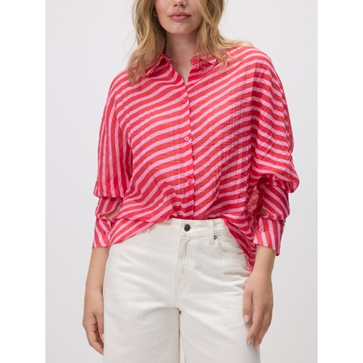 Reserved - Wzorzysta koszula z wiskozą - fuksja ze sklepu Reserved w kategorii Koszule damskie - zdjęcie 185935849