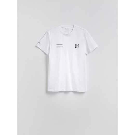 Reserved - T-shirt regular z nadrukiem - biały ze sklepu Reserved w kategorii T-shirty męskie - zdjęcie 185935869