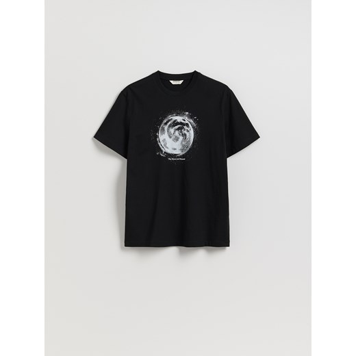 Reserved - T-shirt regular z nadrukiem - czarny ze sklepu Reserved w kategorii T-shirty męskie - zdjęcie 185935889