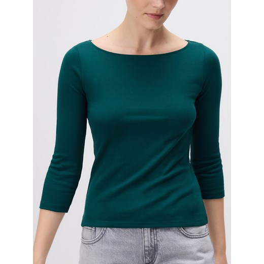 Reserved - Bawełniany longsleeve - morski Reserved S Reserved