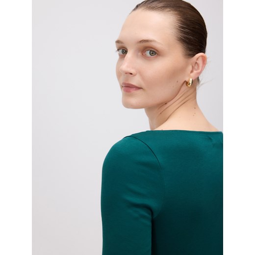 Reserved - Bawełniany longsleeve - morski Reserved M Reserved