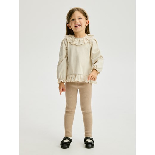 Reserved - Bluzka z kołnierzykiem - beżowy Reserved 116 (5-6 lat) Reserved