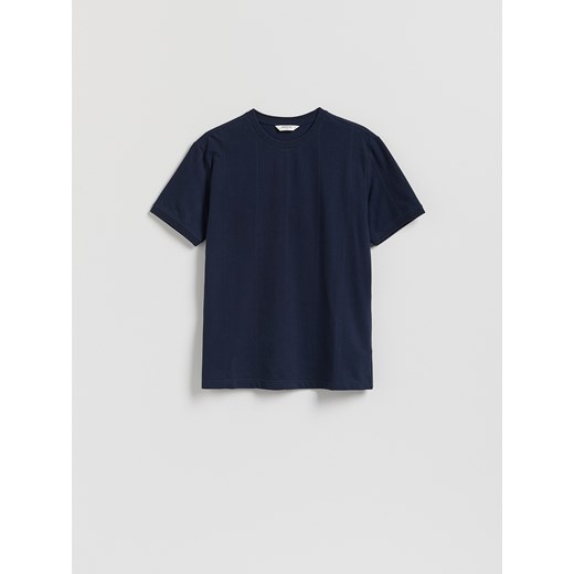 Reserved - Strukturalny t-shirt comfort fit - granatowy ze sklepu Reserved w kategorii T-shirty męskie - zdjęcie 185936305