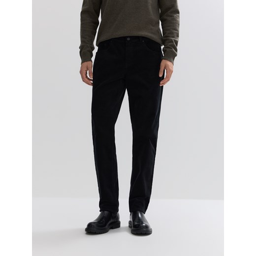 Reserved - Bawełniane spodnie slim fit - czarny ze sklepu Reserved w kategorii Spodnie męskie - zdjęcie 185936355