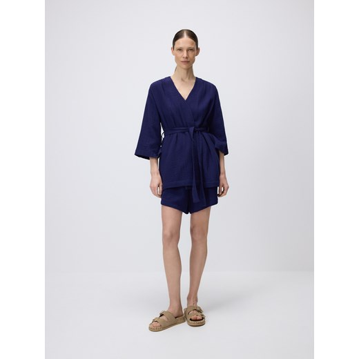 Reserved - Muślinowe szorty - granatowy ze sklepu Reserved w kategorii Szorty - zdjęcie 185936995