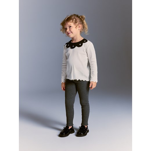 Reserved - Bluzka z kontrastowym kołnierzem - złamana biel Reserved 86 (12-18 m.) Reserved