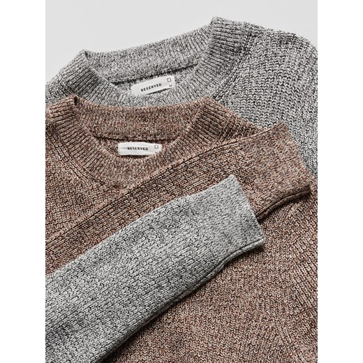 Reserved - Strukturalny sweter - brązowy Reserved L Reserved