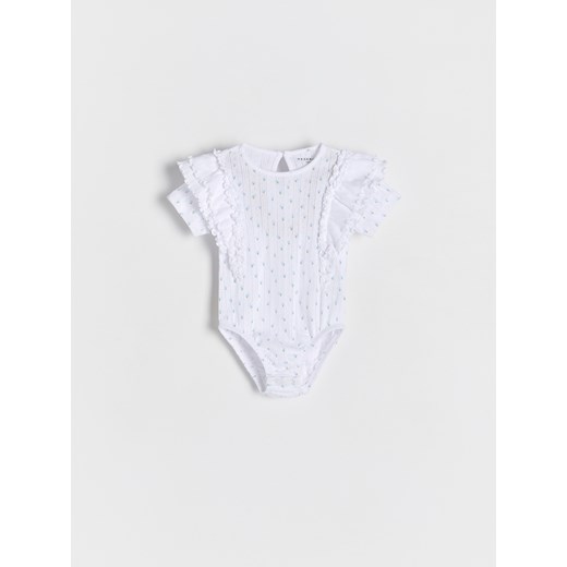 Reserved - Bawełniane body z falbanami - biały ze sklepu Reserved w kategorii Odzież dla niemowląt - zdjęcie 185937435