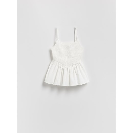 Reserved - Top z baskinką - biały ze sklepu Reserved w kategorii Bluzki damskie - zdjęcie 185938077